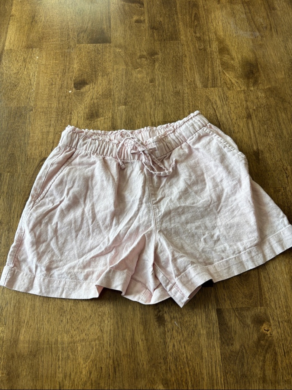 GAP Light Pink Drawstring Linen-Blend Women's Shorts